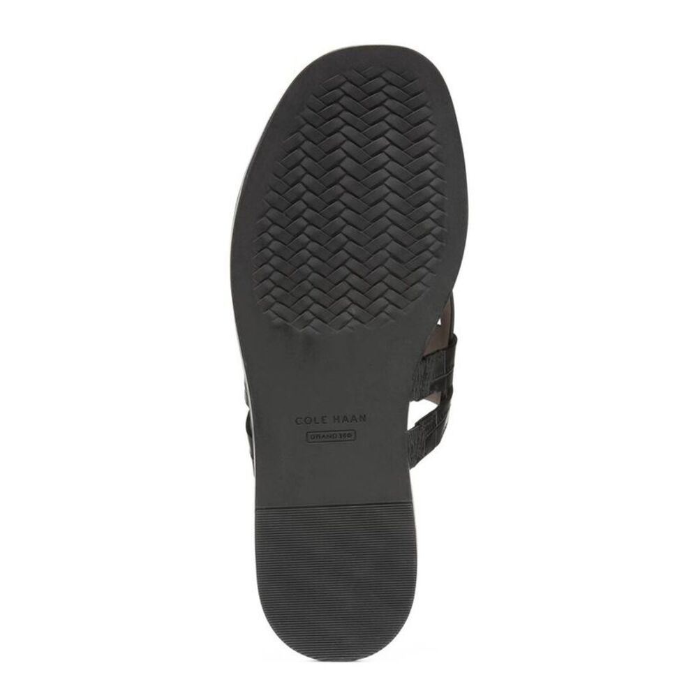 Cole Haan Go-To Estella Flat Leather Thong Sandal, Black - Picture 3 of 4